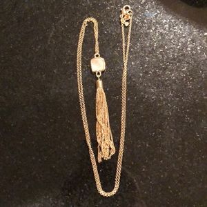 Ann Taylor Gold Tassel Pendant Necklace